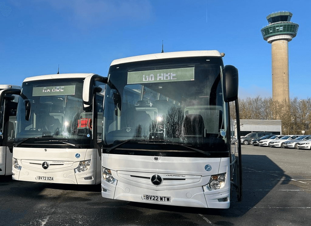 Go ABE coach at airport terminal